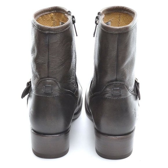 Frye Lynn Strap Short Leather Moto Chelsea Boot 6 M New - Picture 4 of 6